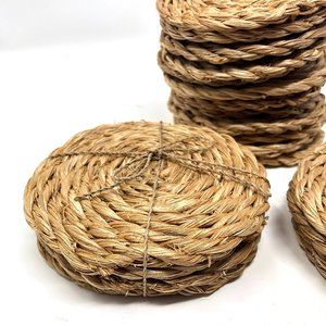 Crate&Barrel Straw Bali Coasters - Set of 24